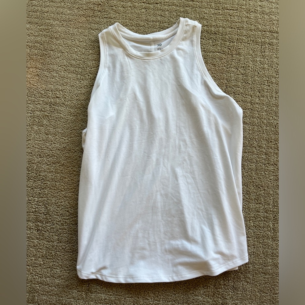 White All In motion workout tank